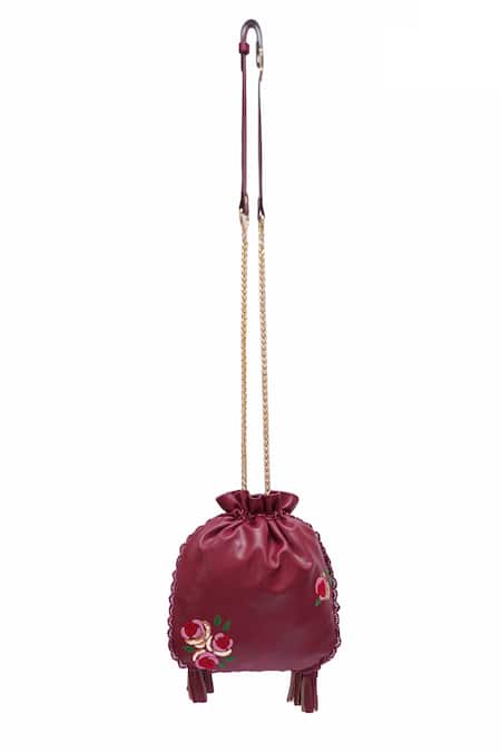 Miri Hand Embroidered Roses Potli Bag 