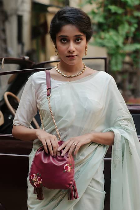 Miri Hand Embroidered Roses Potli Bag 