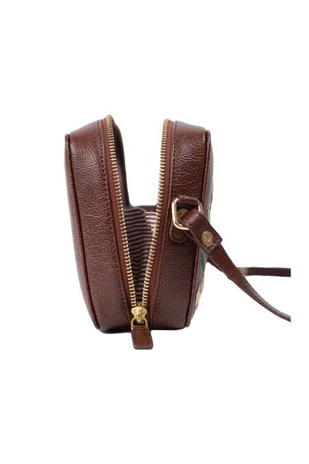 Buy Miri Brown Embroidery Hand Golden Rose Sling Bag Online at Aza Fashions Buy_Miri_Brown Embroidery Hand Golden Rose Sling Bag _Online_at_Aza_Fashions