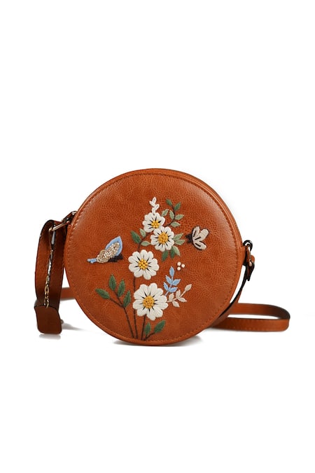 Miri Hand Embroidered Daisy Sling Bag 