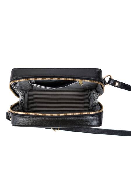 Miri_Black Embroidery Blooming Meadows Sling Bag _Online_at_Aza_Fashions