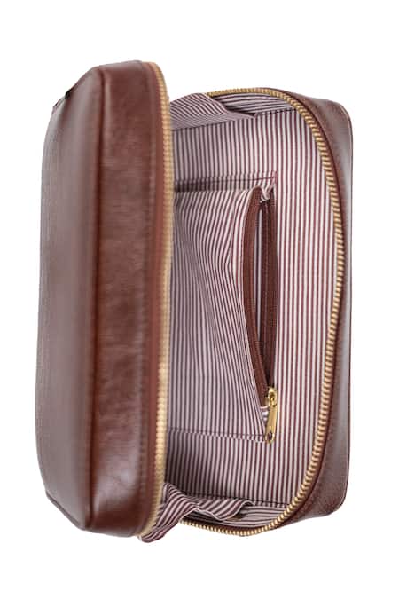 Miri_Brown Embroidery Blooming Meadows Sling Bag _Online_at_Aza_Fashions