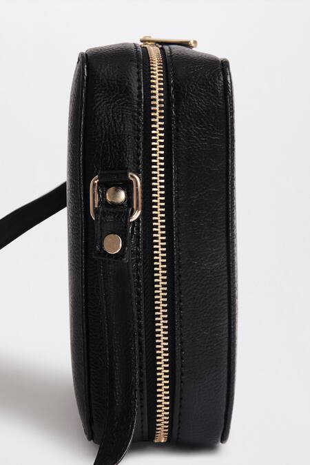 Shop_Miri_Black Embroidery Cross Stitch Sling Bag 