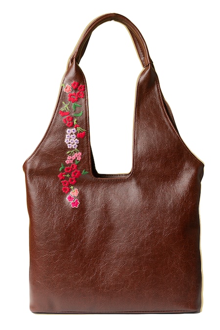 Miri Hand Embroidered Wildflowers Tote Bag 