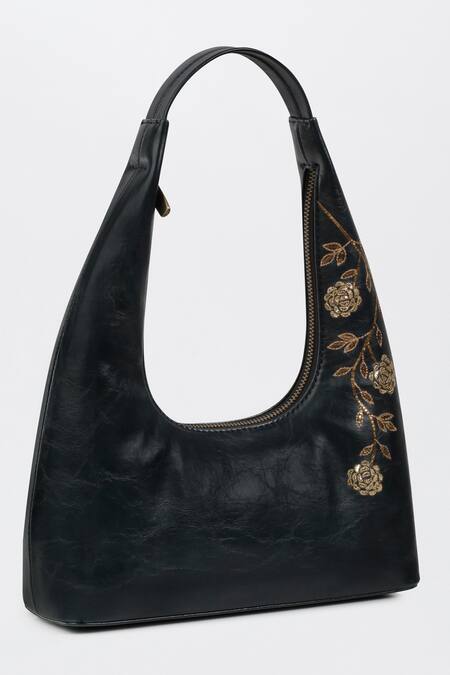 Buy_Miri_Blue Embroidery, Zari Gulzar Hand Tote Bag 