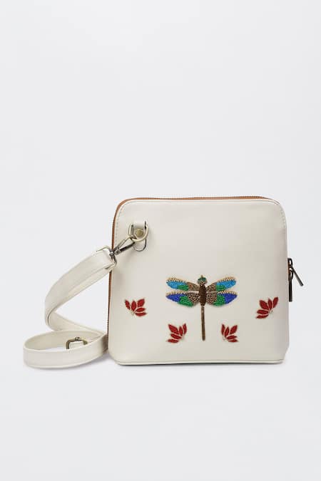 Miri Dragonfly Hand Embroidered Sling Bag 