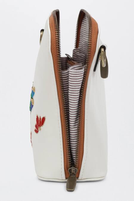 Shop_Miri_Ivory Zari, Beads, Embroidery Dragonfly Hand Sling Bag 