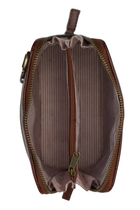 Buy_Miri_Brown Embroidery Hand Red Rosebuds Sling Bag _Online_at_Aza_Fashions