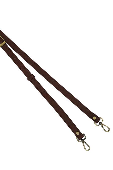 Shop_Miri_Brown Embroidery Hand Red Rosebuds Sling Bag _Online_at_Aza_Fashions