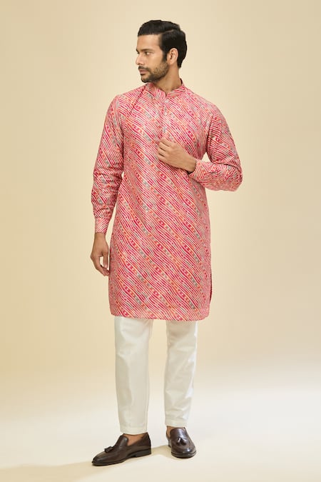 RNG Safawala Pink Cotton, Silk Printed Kurta Set 