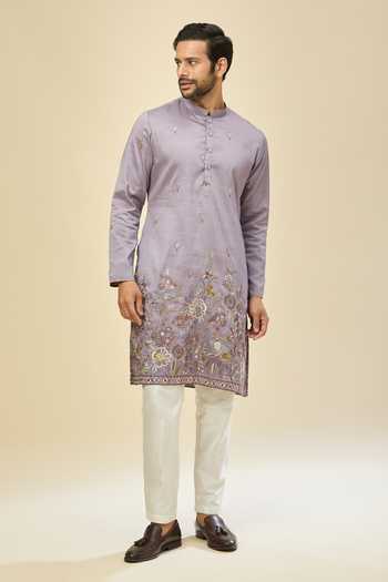 Buy Rng Safawala Purple Crepe, Silk, Cotton Embroidery Kurta Set Online at Aza Fashions Buy_Rng Safawala_Purple Crepe, Silk, Cotton Embroidery Kurta Set _Online_at_Aza_Fashions
