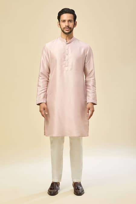 Shop_Rng Safawala_Pink Muslin, Silk Sequins, Embroidery Nehru Jacket Set _Online_at_Aza_Fashions
