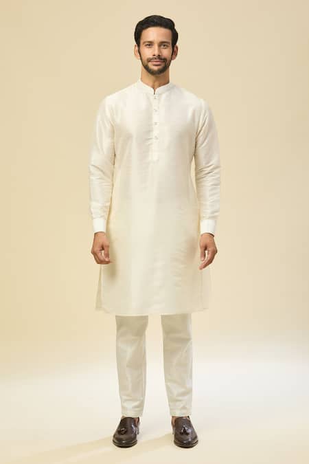 Buy Rng Safawala Cream Silk Embroidery Raw Nehru Jacket Set Online at Aza Fashions Buy_Rng Safawala_Cream Silk Embroidery Raw Nehru Jacket Set _Online_at_Aza_Fashions