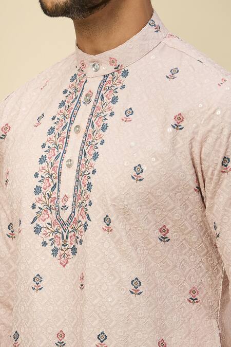 Shop Rng Safawala Peach Crepe, Silk Embroidery Kurta Set Online at Aza Fashions Shop_Rng Safawala_Peach Crepe, Silk Embroidery Kurta Set _Online_at_Aza_Fashions