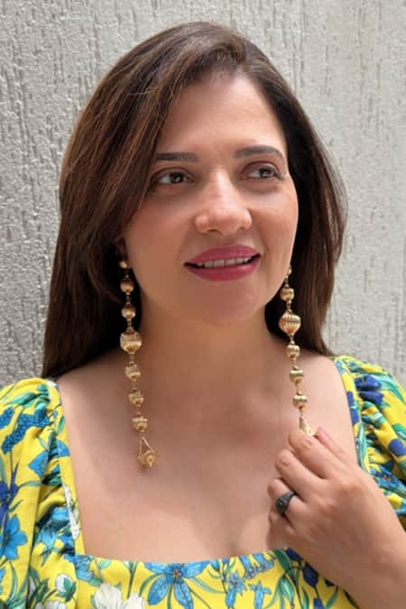 Studio6 Jewels Gold Plated Long Dangler Earrings 