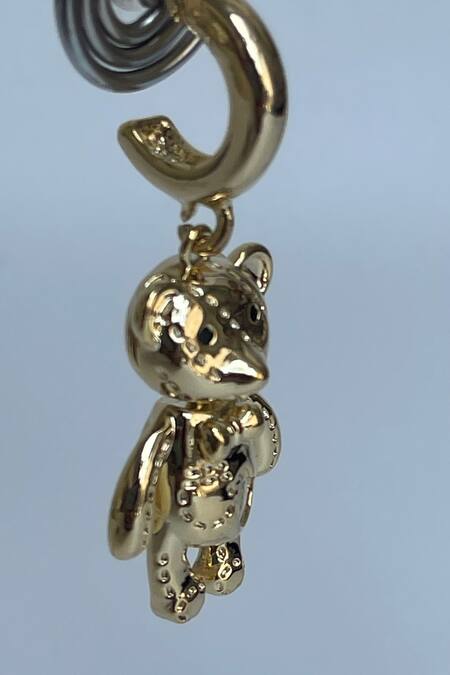 Studio6 Jewels_Gold Plated Teddy Bear Danglers _Online_at_Aza_Fashions