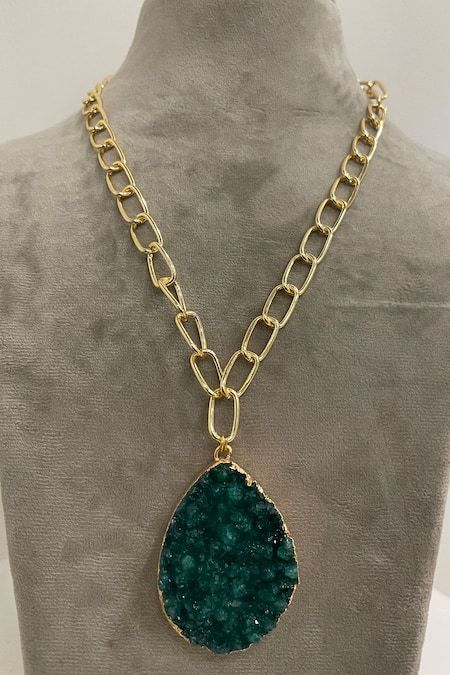 Studio6 Jewels Green Pendant Necklace 