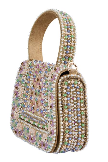 Tasna_Multi Color Beads Clutch_at_Aza_Fashions