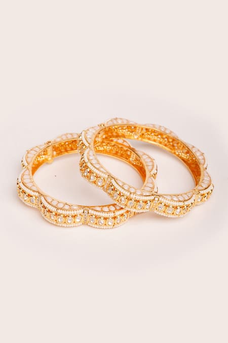 Zevar By Geeta Designer Kundan Polki Bangles 
