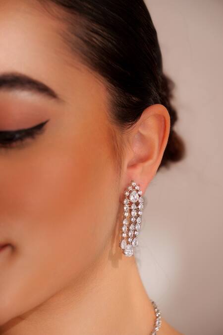 Buy Zevar By Geeta White Faux Diamonds Designer Jewellery Set Online at Aza Fashions Buy_Zevar By Geeta_White Faux Diamonds Designer Jewellery Set _Online_at_Aza_Fashions