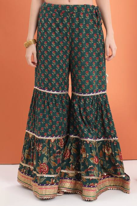 Buy_Minime Organics_Green Cotton Embroidery Bottle Printed Kurta Set _Online_at_Aza_Fashions