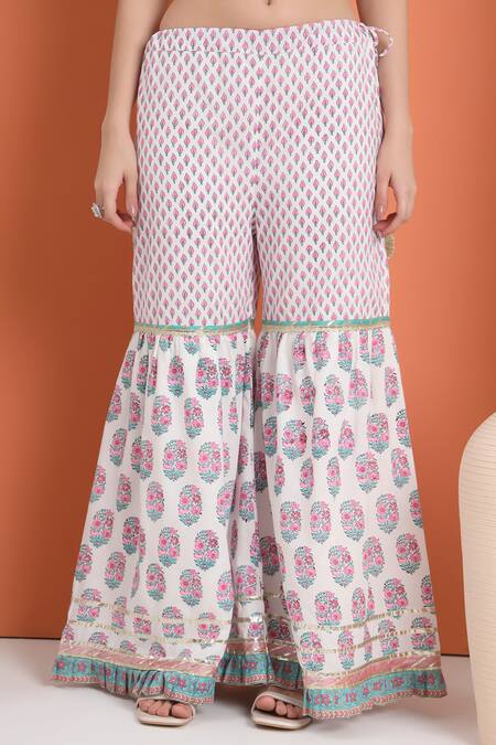 Buy Minime Organics Off White Cotton Sequins Floral Print Kurta Set Buy_Minime Organics_Off White Cotton Sequins Floral Print Kurta Set