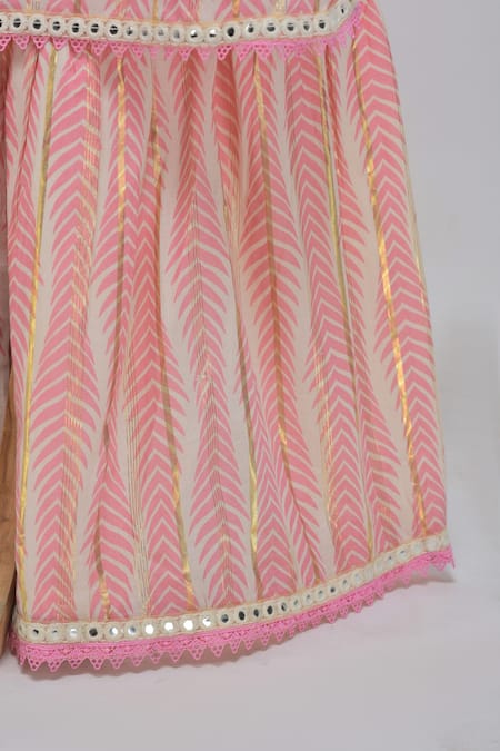 Buy_Minime Organics_Pink Cotton Zari Floral Print Baby Kurta Set _Online_at_Aza_Fashions