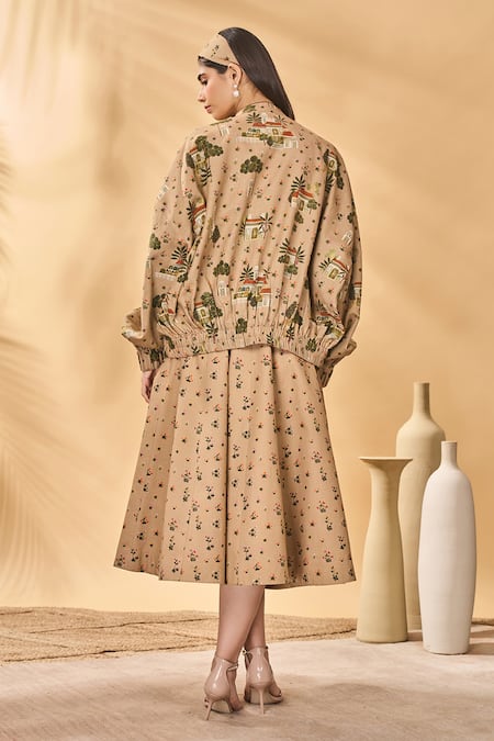 Masaba Beige Miniature Dreams Bomber Jacket Set 