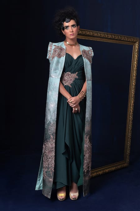 Buy Adi By Aditya Khandelwl Blue Jacquard Embroidery Sweetheart , Round And Green Hand Kurta Set Online at Aza Fashions Buy_Adi By Aditya Khandelwl_Blue Jacquard Embroidery Sweetheart , Round And Green Hand Kurta Set _Online_at_Aza_Fashions