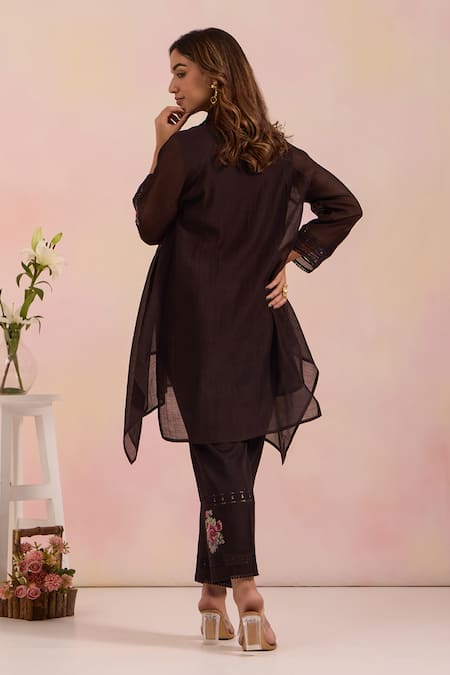 OMI Black Chanderi Cowl Kurta Set 