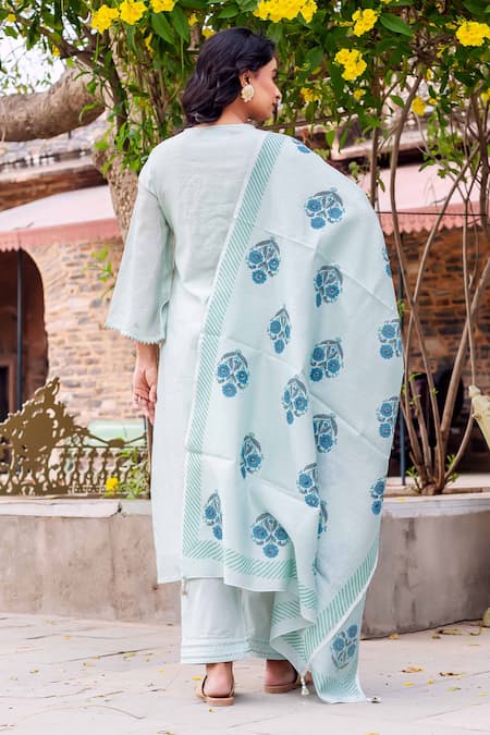 Missprint Meera Mint Chanderi Silk Kurta Set 