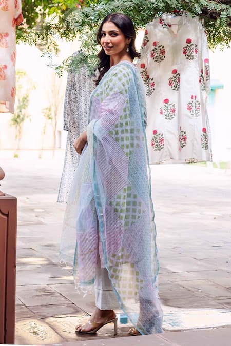 Missprint Pastel Cotton Kurta Set 