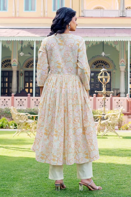 Missprint Floral Cotton Anarkali Kurta Set 