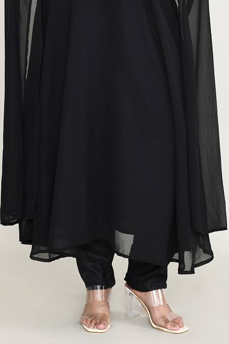 Buy Abbaran Black Rayon, Shantoon Embroidery Collared Kurta Set Online at Aza Fashions Buy_Abbaran_Black Rayon, Shantoon Embroidery Collared Kurta Set _Online_at_Aza_Fashions