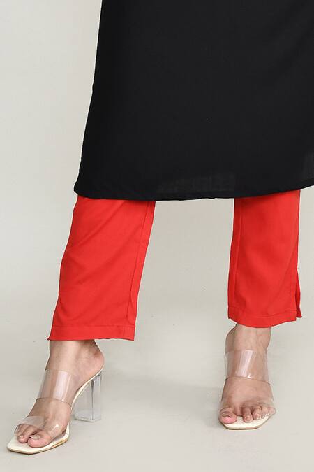 Buy Abbaran Black Rayon Embroidery Round Neck Kurta Set Online at Aza Fashions Buy_Abbaran_Black Rayon Embroidery Round Neck Kurta Set _Online_at_Aza_Fashions