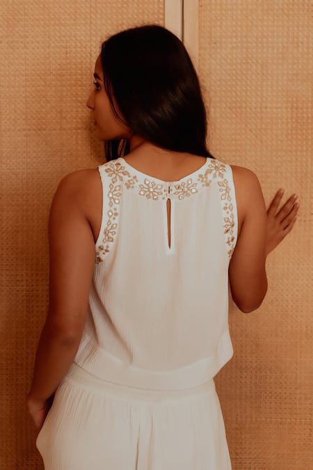 Beachbum Fair Crop Top & Flared Pant Set 