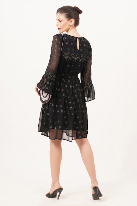 Beachbum Knee Length Black Glow Dress 