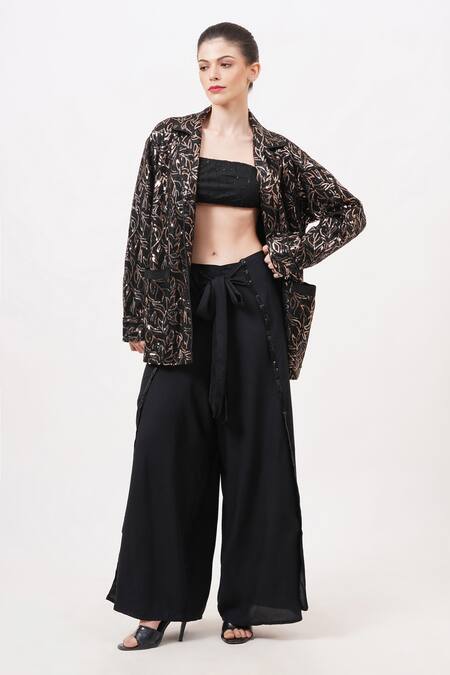 Beachbum_Black Sequins Sawy Allover Blazer _Online_at_Aza_Fashions
