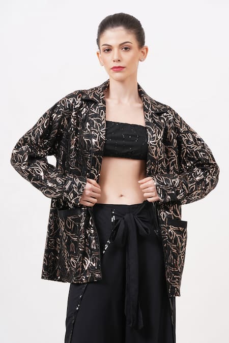 Beachbum Black Sequins Sawy Allover Blazer 