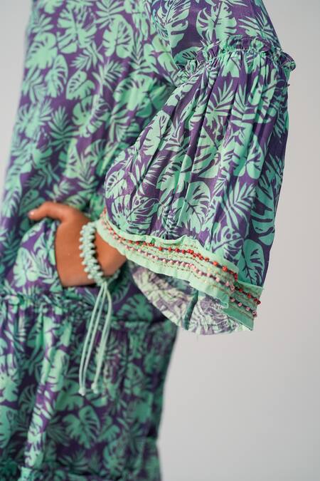 Buy_Beachbum_Purple Embroidery Collared Fig Fusion Drop Waist Dress 