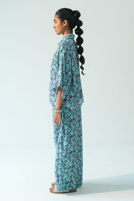 Beachbum_Purple Collared Cool Frosty Co-ord Set _Online_at_Aza_Fashions