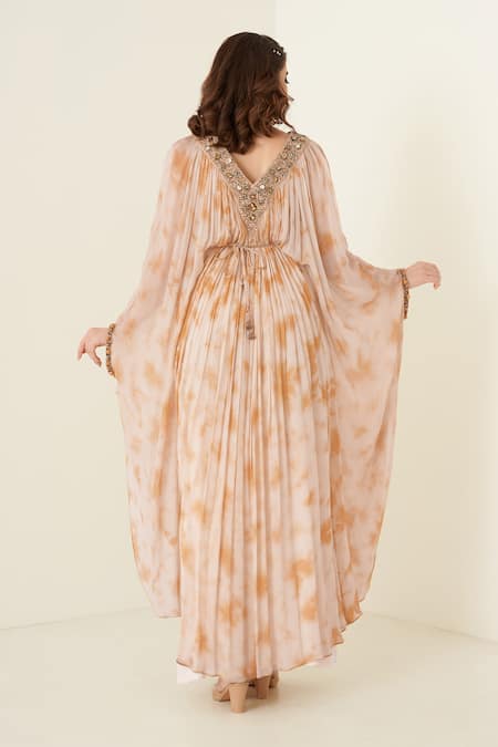 Merge Design Peach Kaftan with Inner Slip 