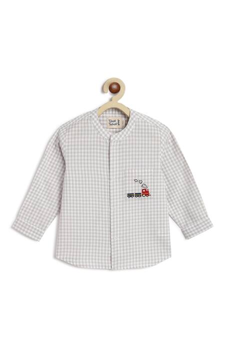 Buy Tiber Taber White Cotton Embroidery Baby Boy Train Set Buy_Tiber Taber_White Cotton Embroidery Baby Boy Train Set