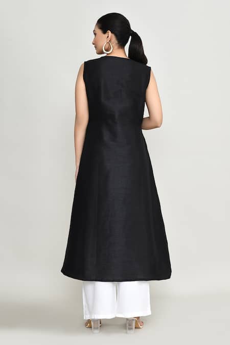 Abbaran Black Asymmetrical Tunic 