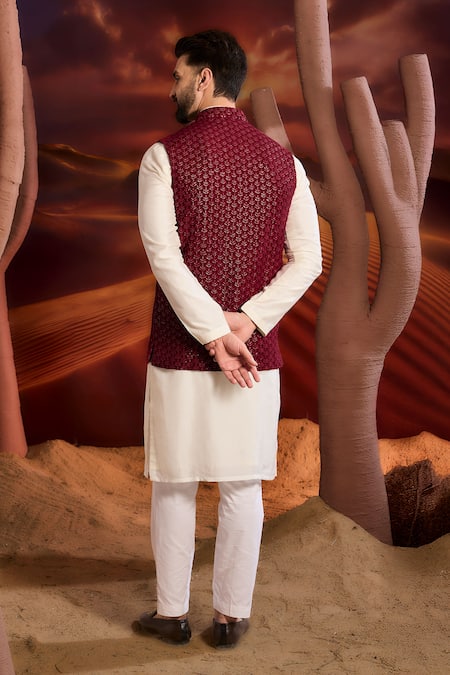 Kasbah Designer Maroon Nehru Jacket 