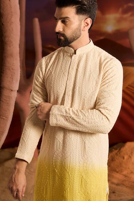 Buy Kasbah Yellow Silk Designer Kurta In Online at Aza Fashions Buy_Kasbah_Yellow Silk Designer Kurta In _Online_at_Aza_Fashions