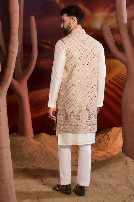Kasbah Beige Designer Nehru Jacket 