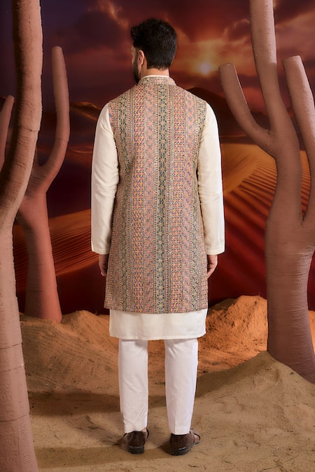 Kasbah Designer Multi Color Nehru Jacket 
