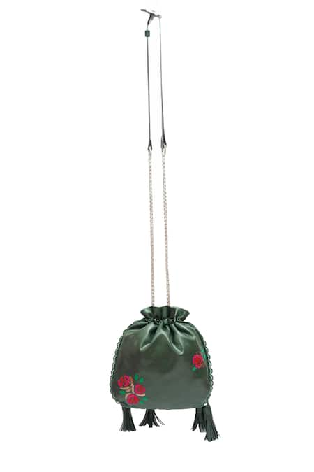Miri Hand Embroidered Roses Potli Bag 