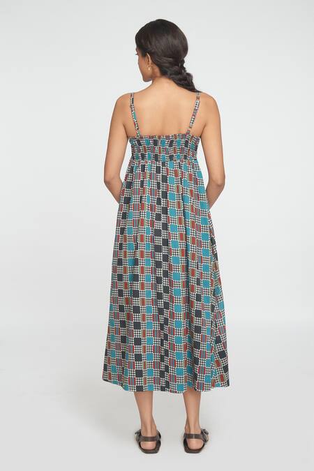 Sinjhar Multi Color Cotton Midi Dress 